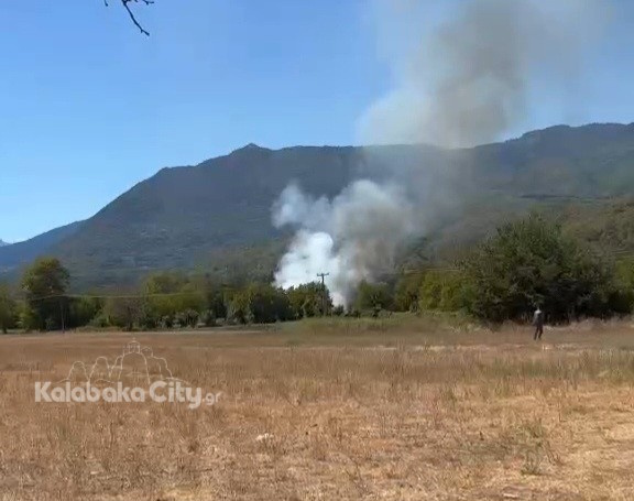 Καλαμπάκα: Φωτιά στην περιοχή των Αμπελίων